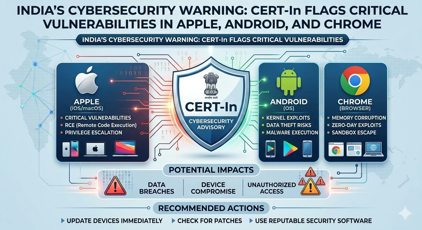 India's Cybersecurity Warning: CERT-In Flags Critical Vulnerabilities in Apple, Android, and Chrome