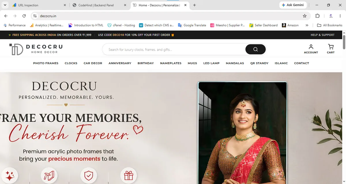 Decocru – Personalized Home Decor E-commerce Store