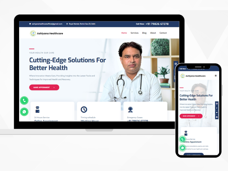 Ashiyana Healthcare Website - CodeHind Delhi